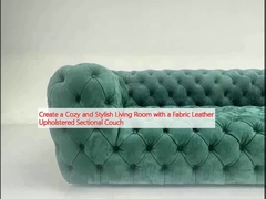 Create a Cozy and Stylish Living Room with a Fabric Leather Upholstered Sectional Couch